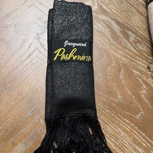 Black Jacquard Pashmina Scarf